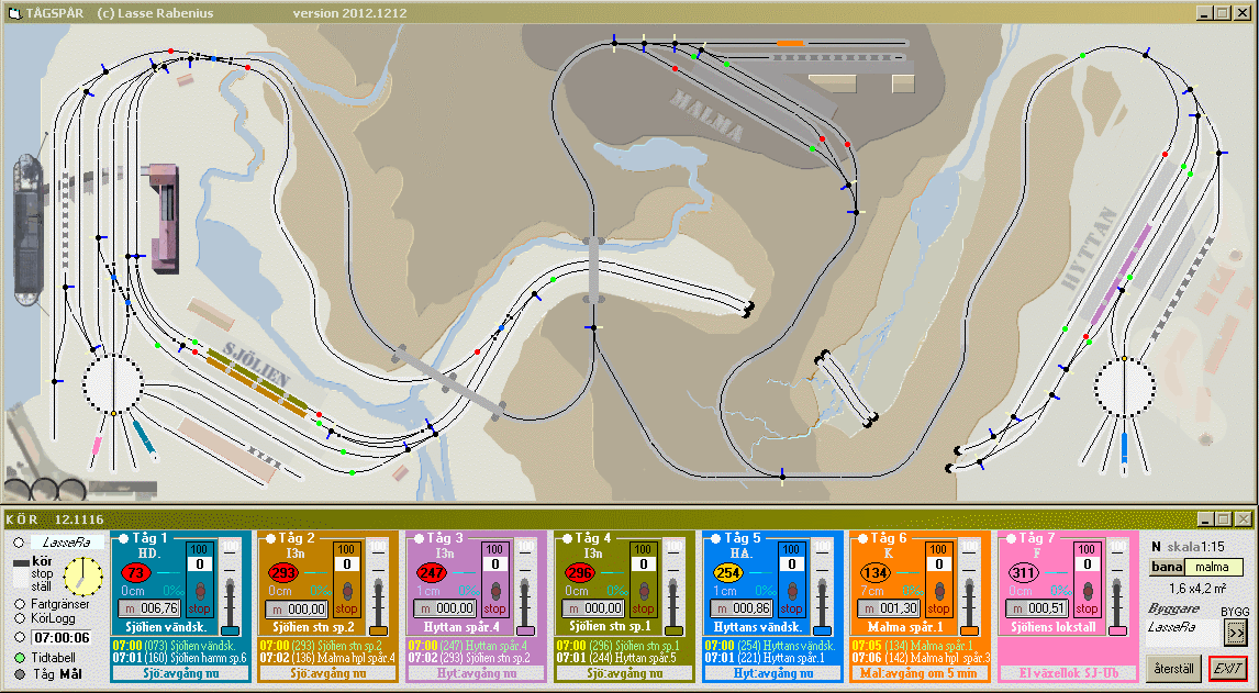 Malma-banan uppst�lld i T�gSp�r
